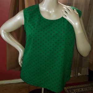 Green silky top